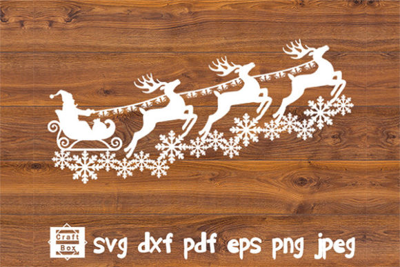 Download Santa on Sleigh Svg, Santa with Deer Svg - Premium Bundle