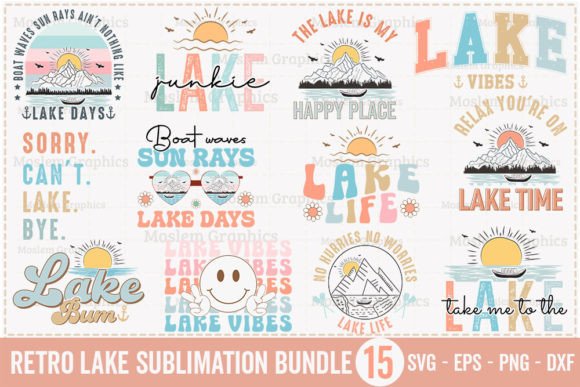 Download Retro Lake Sublimation Bundle - Lake sublimation Collection