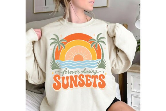 Download Retro Forever Chasing Sunsets Summer PNG - Summer png Collection