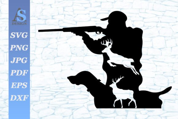 Download Hunter and Deer SVG - Premium Resources